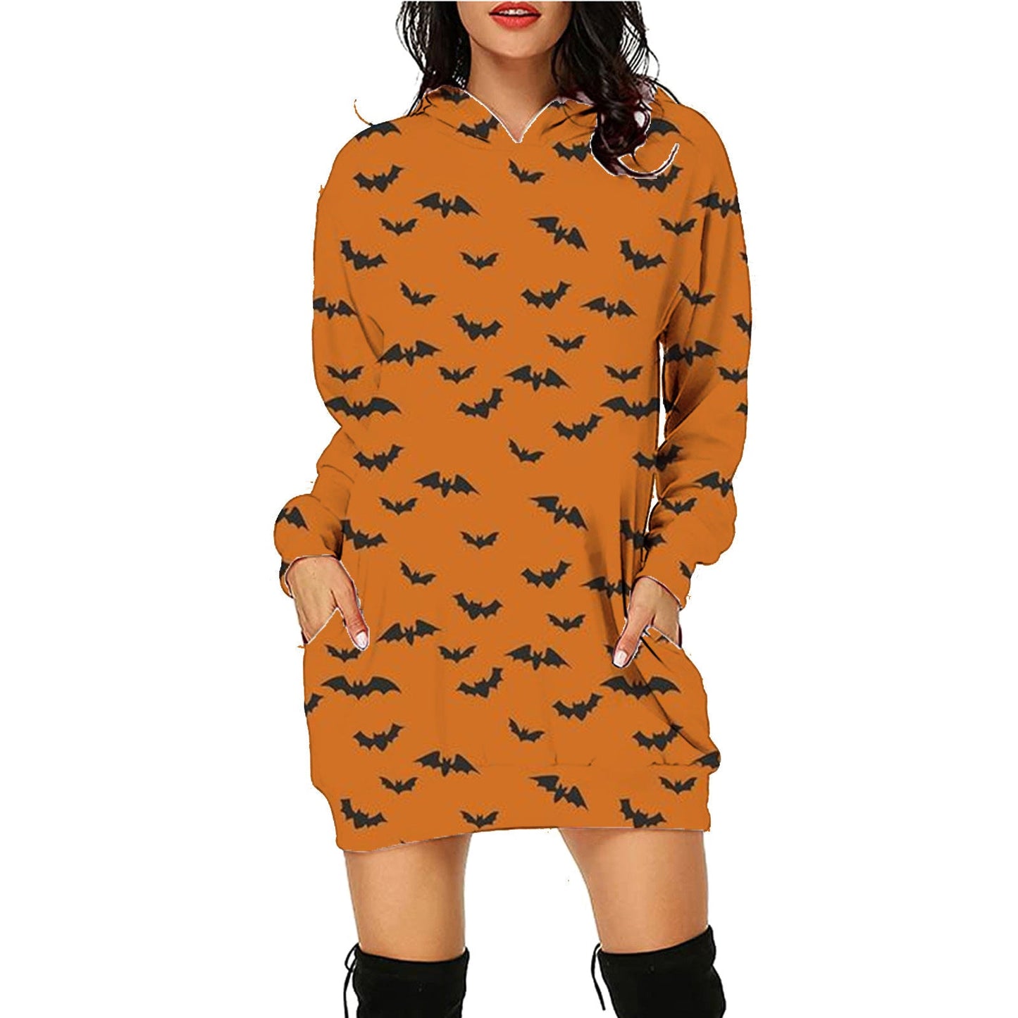 Halloween Print Long Hoodie With Pockets Sweater Long Sleeve Clothes Women Bests Sale