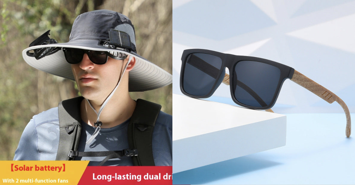 Outdoor Wide Brim Sun Hat With Solar Fan Wide Brim Solar Fan Outdoor Fishing Hat Solar USB Charging Solar Powered Hat Adjustable Coffee Jasper