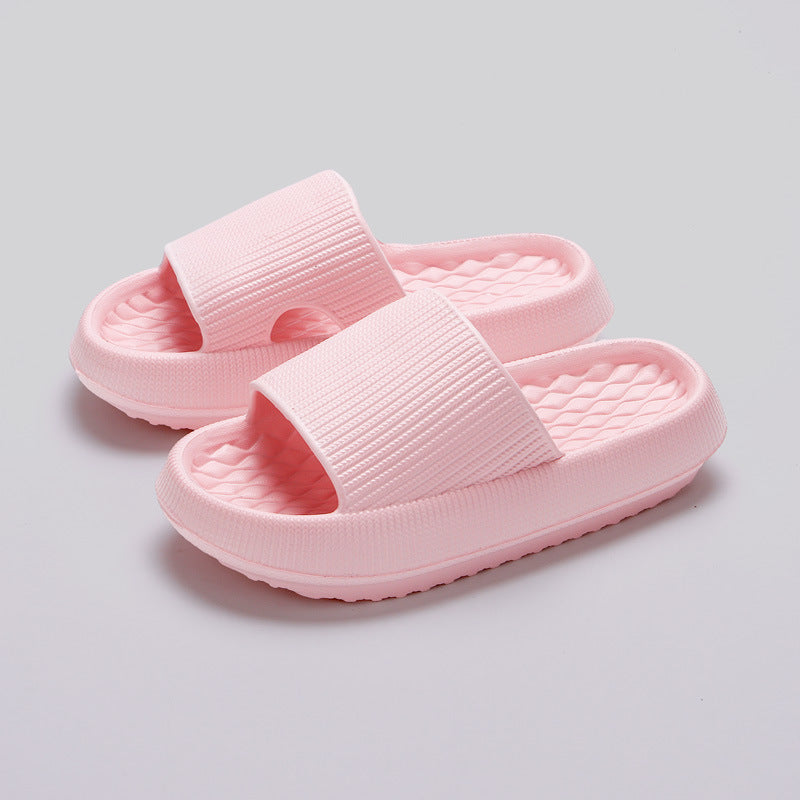 Summer EVA Slippers Solid Color Rhombus Stripe Anti-slip Slippers New Women's Home Shoes - Bests Sale