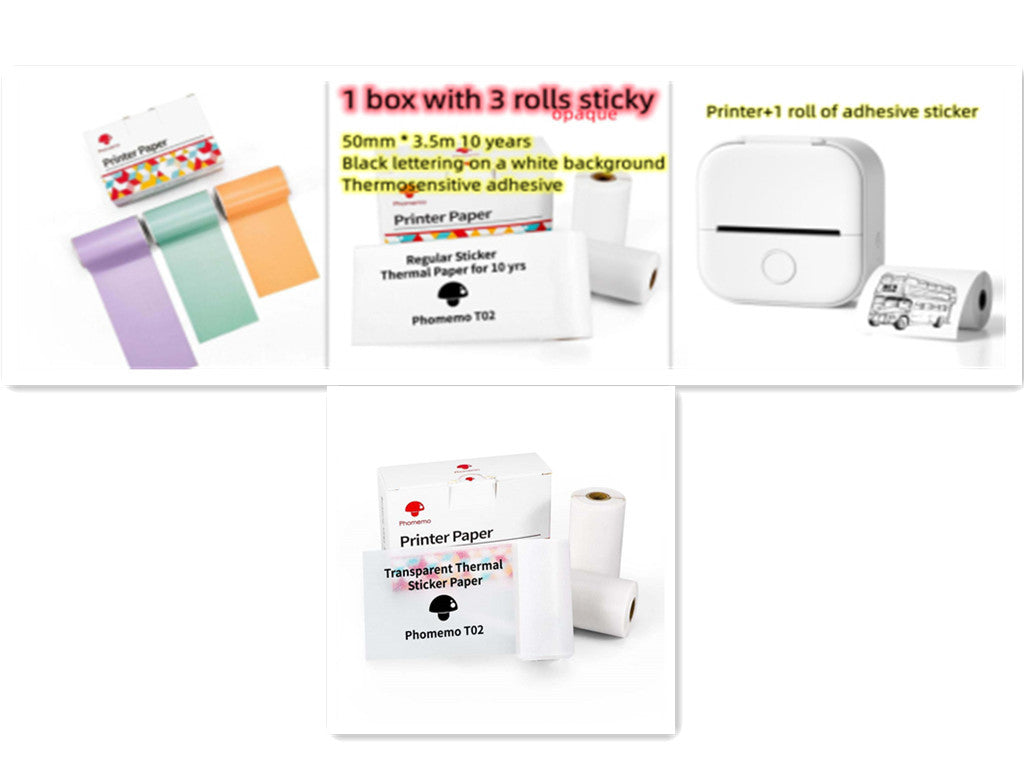 Portable Mini Thermal Label Printer Home Photo Printer Student Wrong Question Printer Bluetooth-compatible Mini Label Printer Price Tag Coffee Jasper