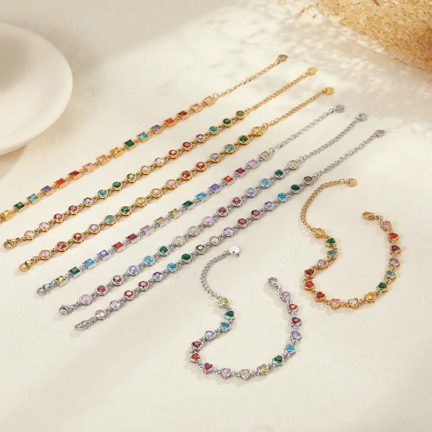 Color Zircon Stainless Steel Bracelet - Bests Sale
