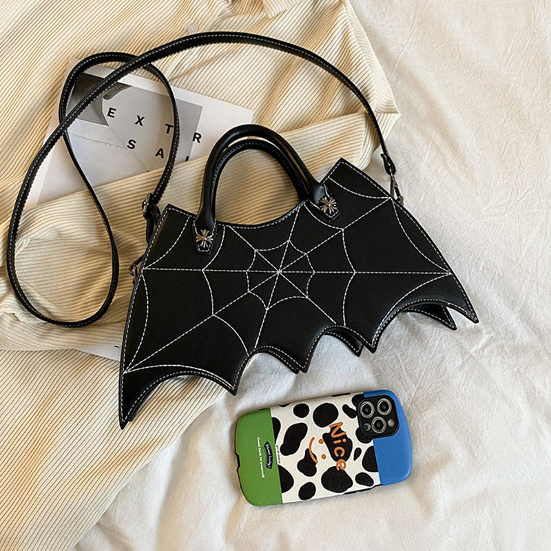 Halloween Spider Web Shape Shoulder Bags Personality Batgirl Tide Pu Handbags Fashoin Messenger Crossbody Bag - Bests Sale