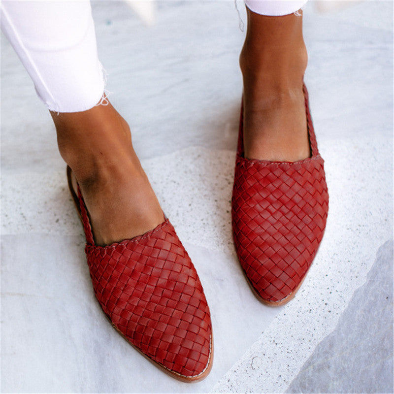 Pointed Toe Cap Buckle Flat Sandals Women - Bests Sale