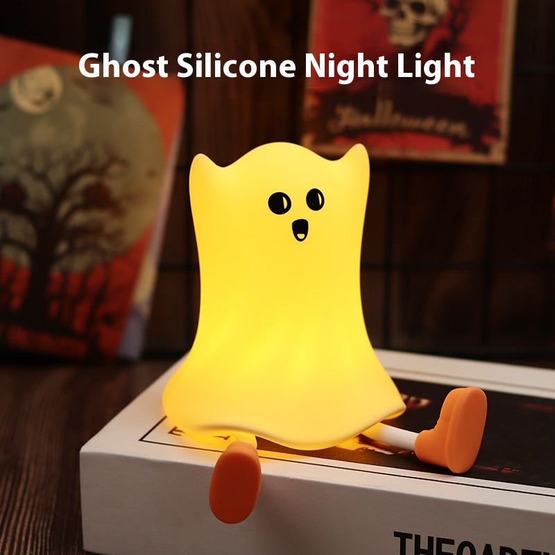 Halloween Silicone Ghost Shaped Bedside Lamp With Touch Control Soft Glow For Water-resistant Decoration Bests Sale