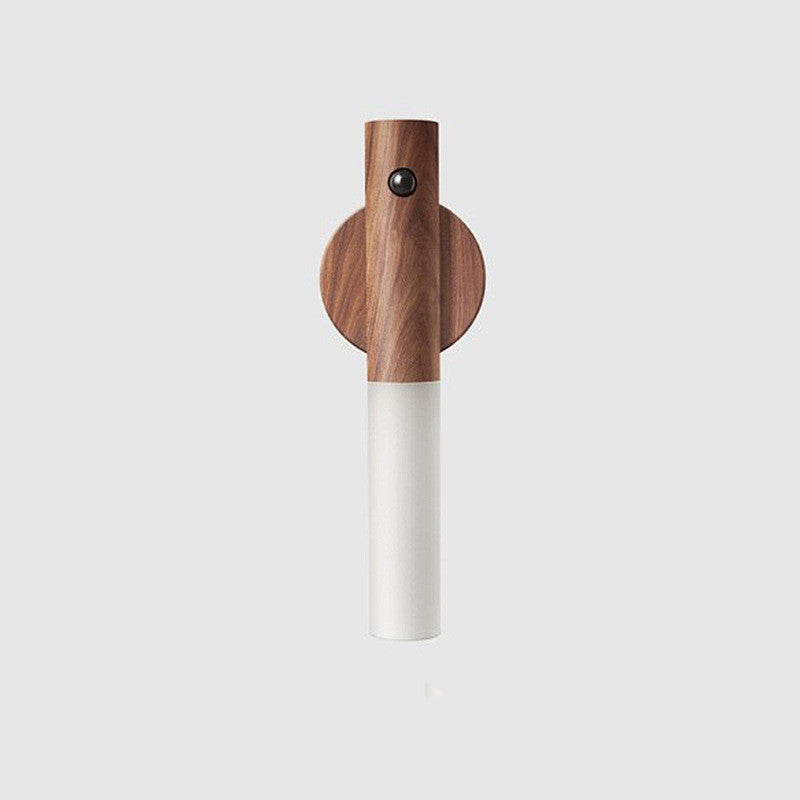 Auto LED USB Magnetic Wood Wireless Night Light Corridors Porch Lights PIR Motion Sensor Wall Light Cabinet Lamp Coffee Jasper