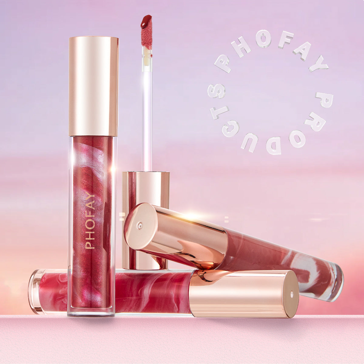 PHOFAY Rose Blooming Hydrating Lip Gloss - Bests Sale
