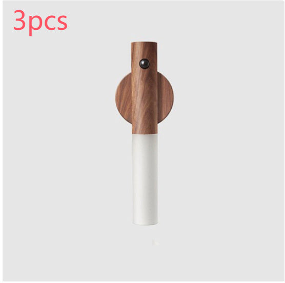 Auto LED USB Magnetic Wood Wireless Night Light Corridors Porch Lights PIR Motion Sensor Wall Light Cabinet Lamp Coffee Jasper