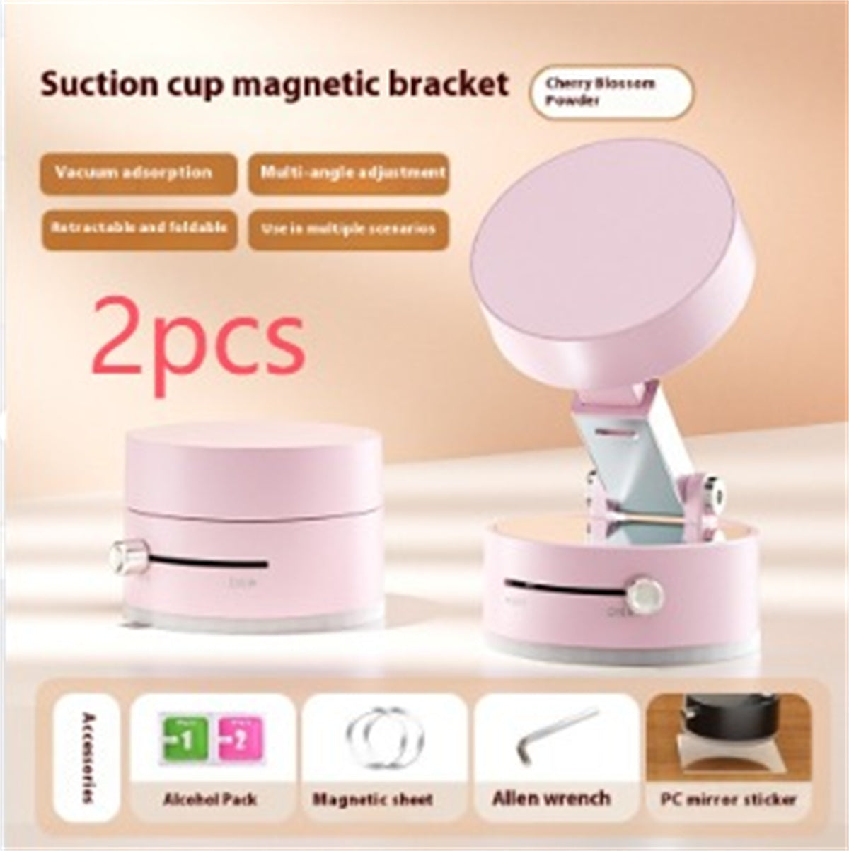 Foldable Magnetic Vacuum Car Phone Holder Foldable Suction Cup With Suction Cup Hands-Free Navigation For Smart Phone Coffee Jasper