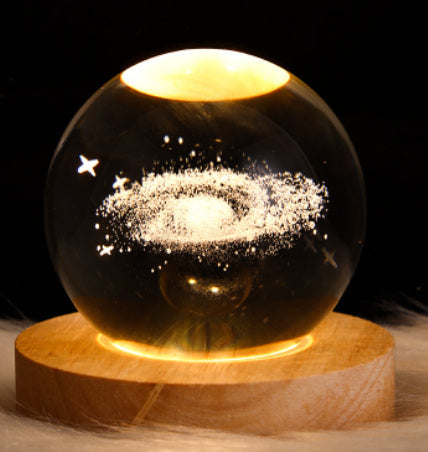 Luminous Crystal Ball Projection Ambience Light Coffee Jasper