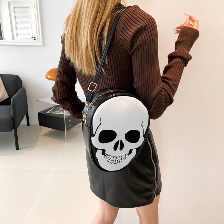 Halloween Skull Shoulder Bag Personality Funny Messenger Bag Kids Couples Outdoor Small Phone Bag For Women Bests Sale