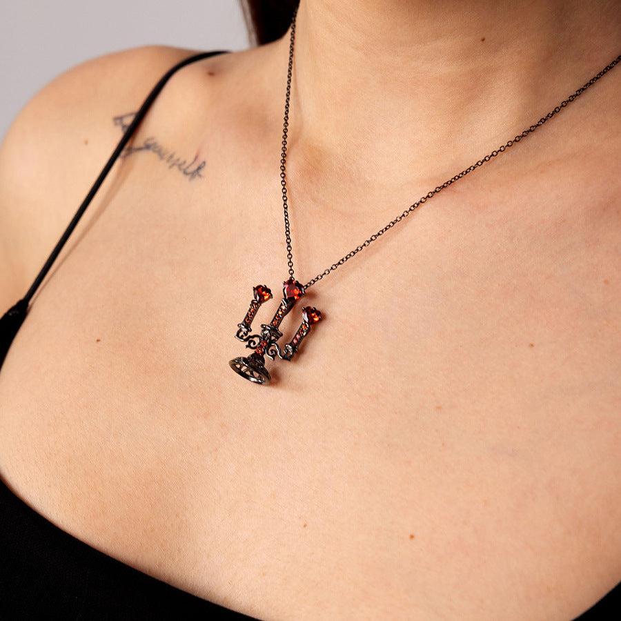 European And American Retro Hollow Candlestick Clavicle Chain Gothic - Bests Sale