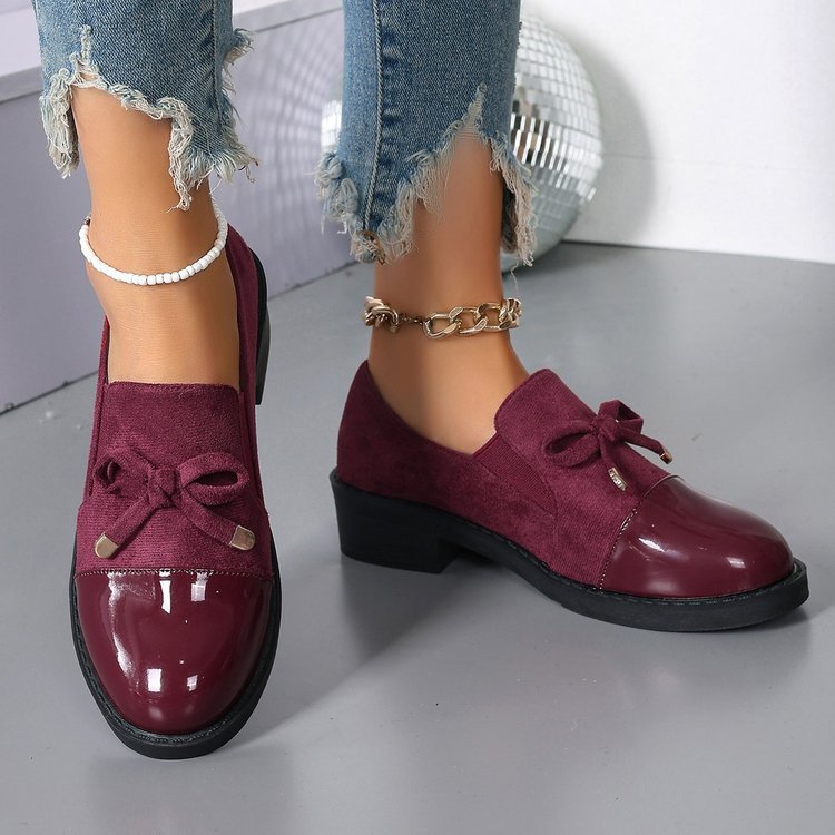 Women's Bowknot Chunky Heel One Pedal Loafer - Bests Sale