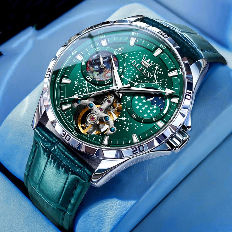 Fashion Starry Sky Mechanical Watch Business Hollow Waterproof Men - Bests Sale