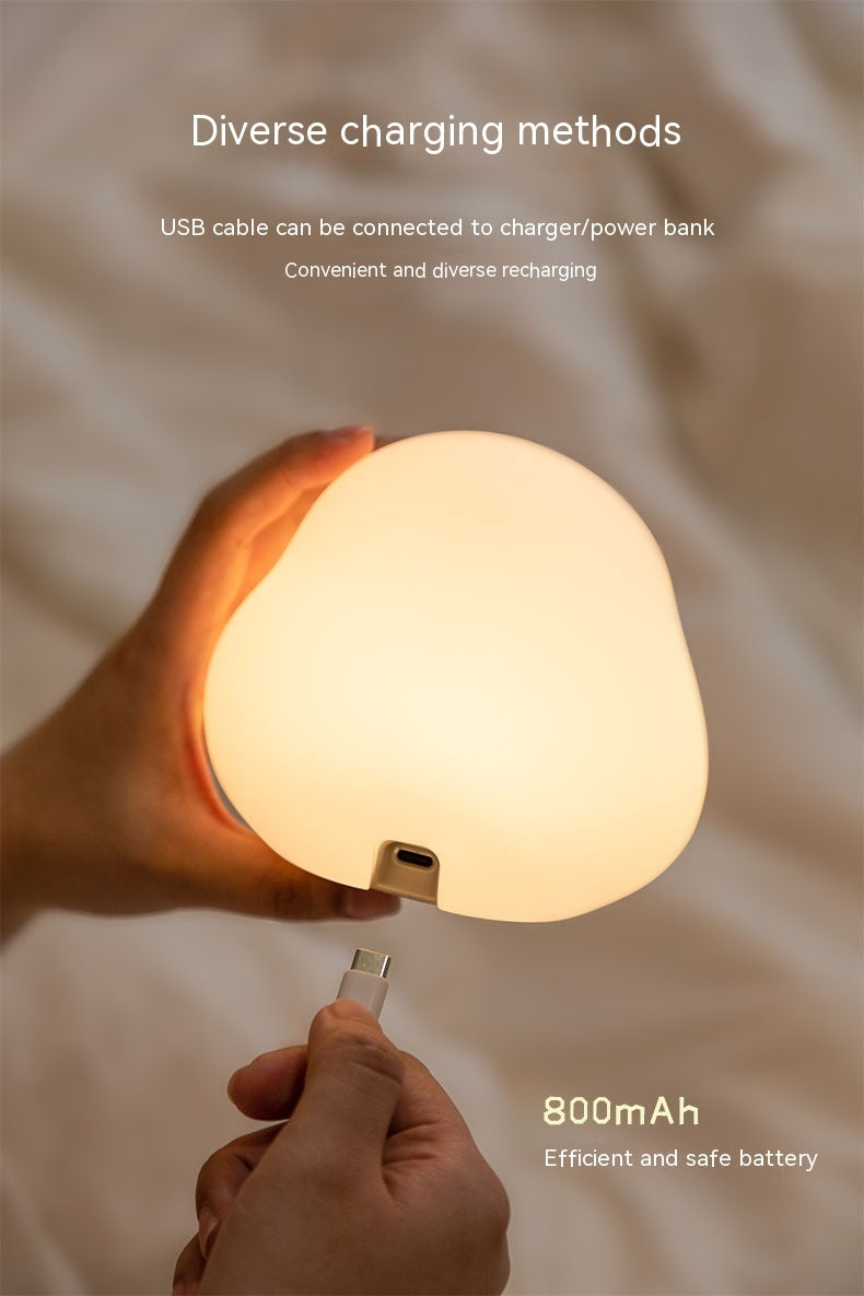 Cute Duck LED Night Lamp Cartoon Silicone USB Rechargeable Sleeping Light Touch Sensor Timing Bedroom Bedside Lamp For Kid Gift Home Decor Coffee Jasper