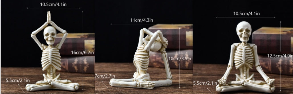 Halloween Horror Desktop Decoration Resin Ornaments Feature Modeling Yoga Skull Skeleton Bests Sale