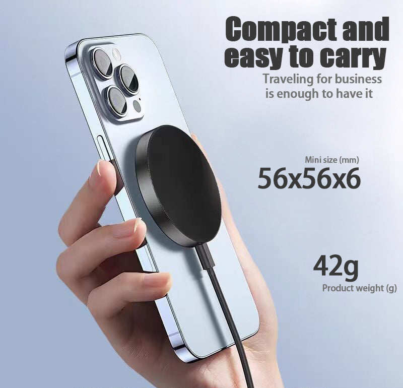 The Qi Wireless Charger 15w Magnetic Wireless Fast Charging Is Suitable For 12, 13, 14, 15 And 16 Mobile Phone Models Coffee Jasper