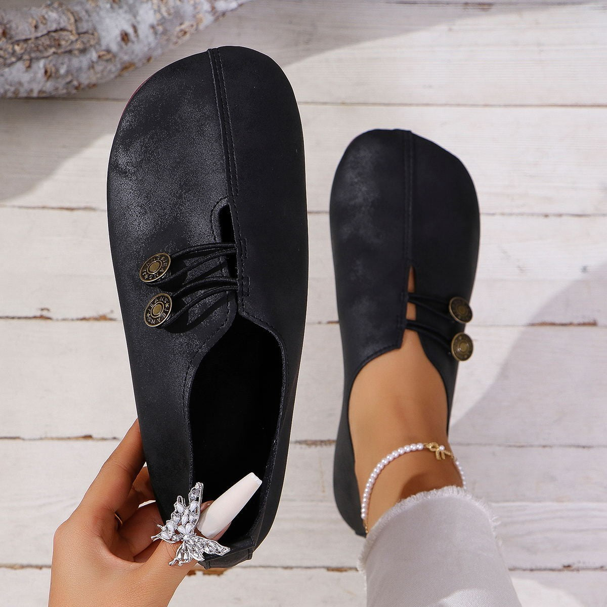 Ins Square Toe Slip-on Sandals Summer Fashion Soft Flat Shoes For Women - Bests Sale