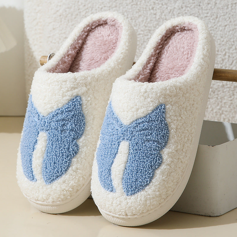 Cute Cartoon Bow Knot Cotton Slippers - Bests Sale