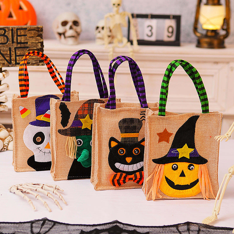 Halloween Candy Tote Bag For Kids Funny Creative Witch Skull Pumpkin Gift Handbag Small Jewelry Props Shopping Bags Bests Sale