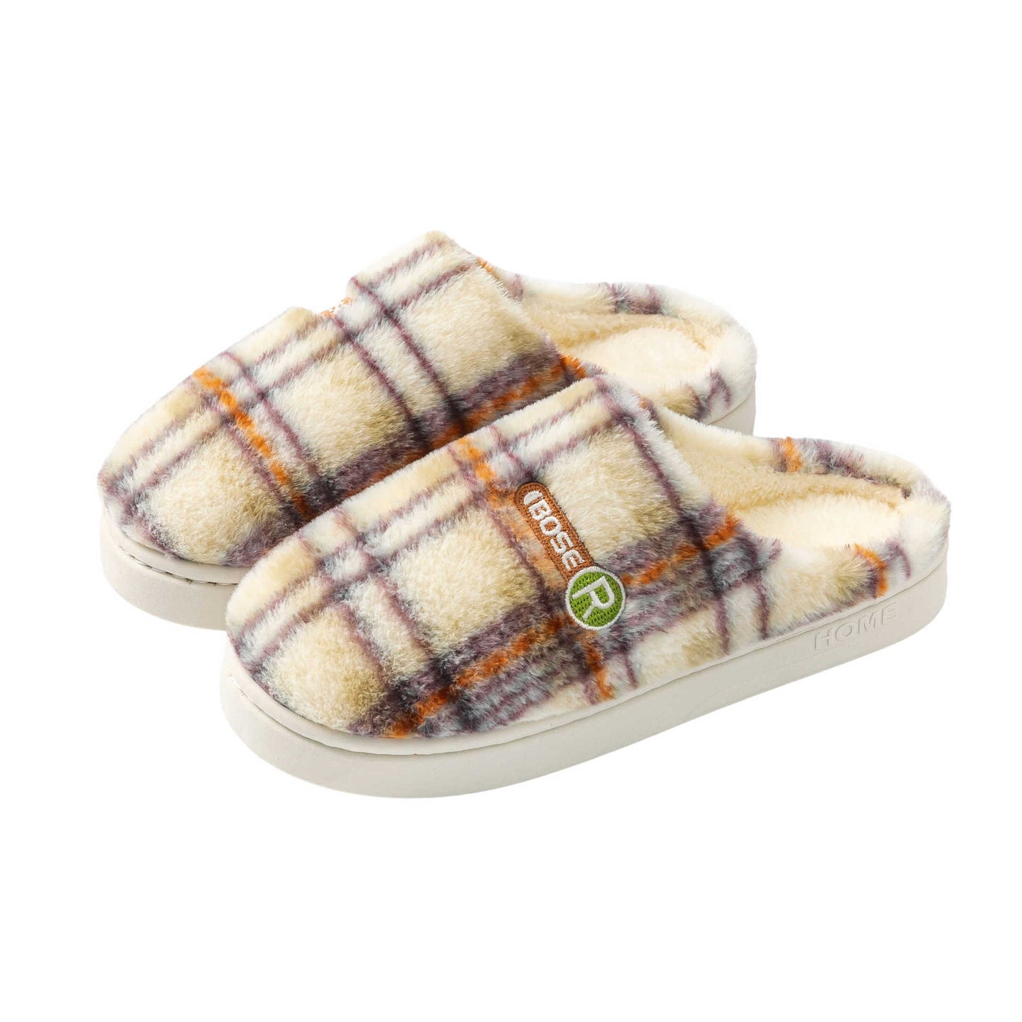Women's Home Plush Warm Non-slip Plaid Cotton Shoes - Bests Sale