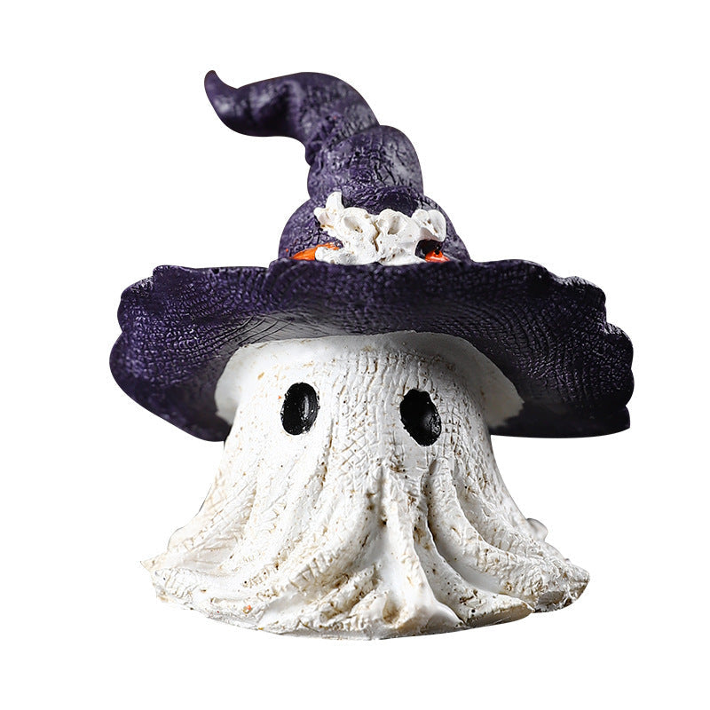 Resin Decoration Halloween Wizard Hat Ghost Ornaments Bests Sale