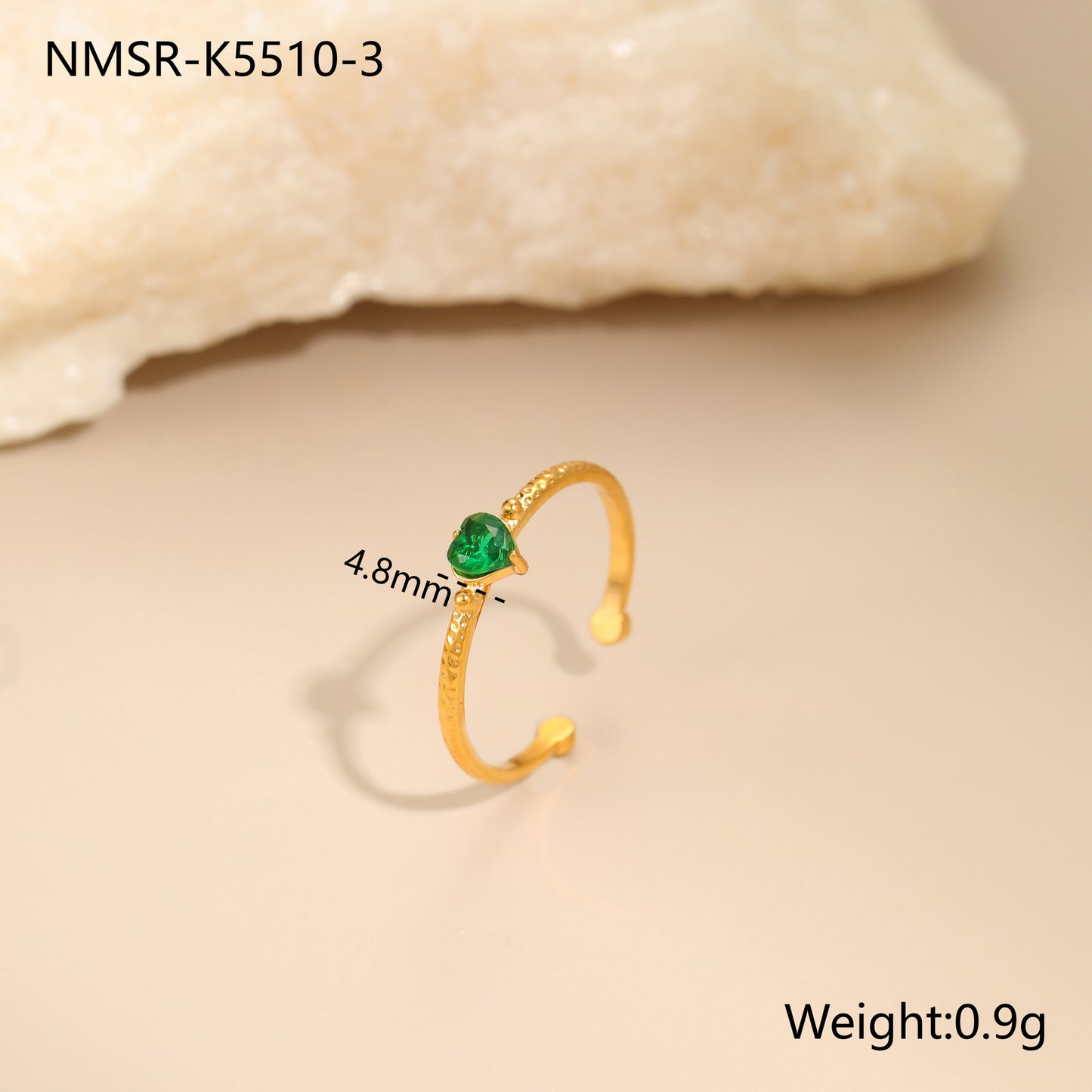 Inlaid Zircon Love All-match Open Ended Ring - Bests Sale