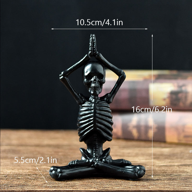 Halloween Horror Desktop Decoration Resin Ornaments Feature Modeling Yoga Skull Skeleton Bests Sale