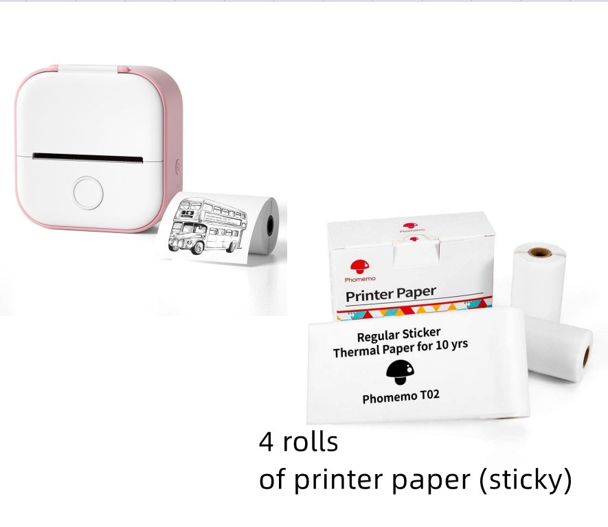 Portable Mini Thermal Label Printer Home Photo Printer Student Wrong Question Printer Bluetooth-compatible Mini Label Printer Price Tag Coffee Jasper