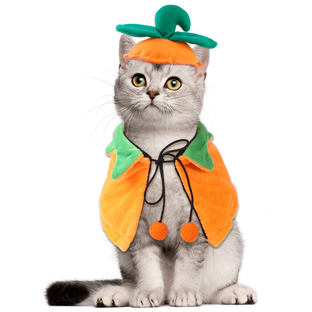Halloween Pumpkin Double-sided Dog Cloak Cat Halloween Ornaments Bests Sale