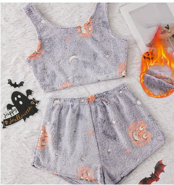 Women's Halloween Luminous Flannel Pajamas - Bests Sale
