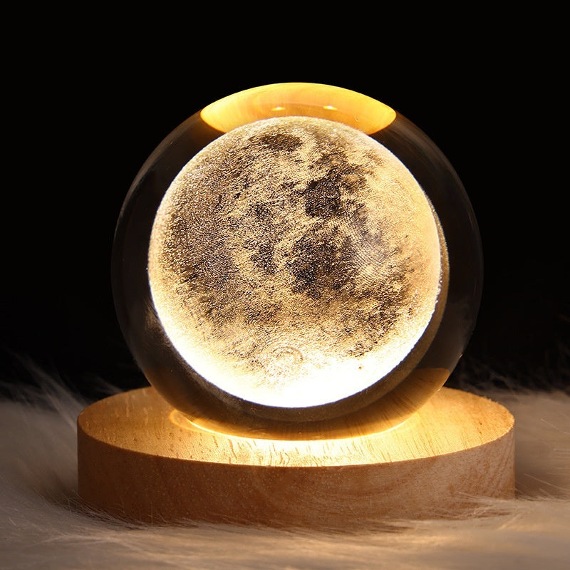 Luminous Crystal Ball Projection Ambience Light Coffee Jasper
