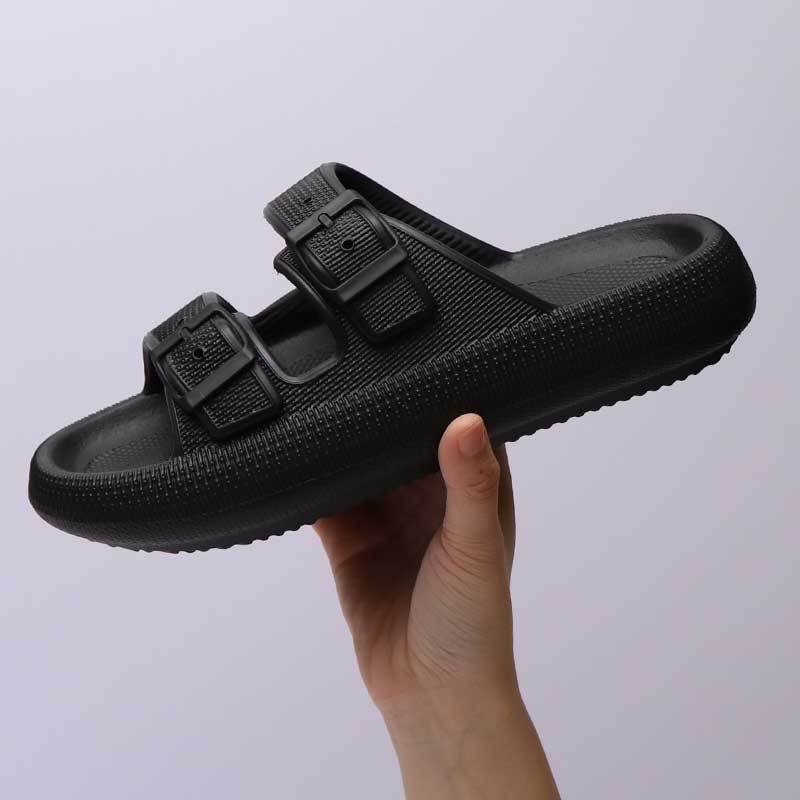 Platform Slippers Women's Summer Buckle Home Shoes Fashion Outdoor Wear Soft Bottom Sandals - Bests Sale