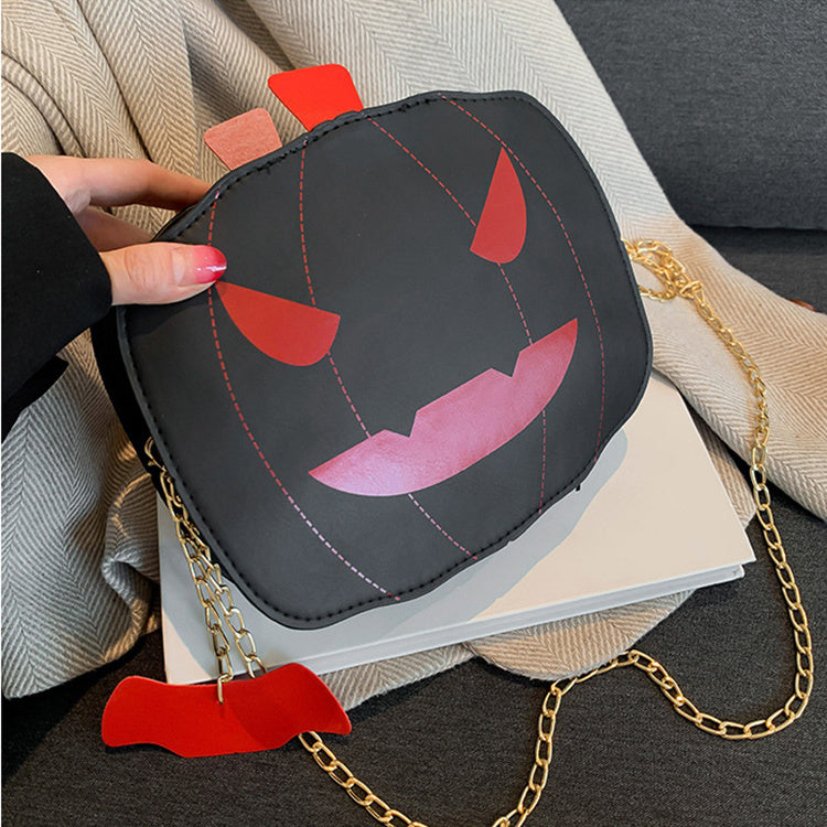 Halloween Cartoon Pumpkin Shoulder Bag For Girls Personality Funny Creative Chain Crossbody Bags Women Bests Sale