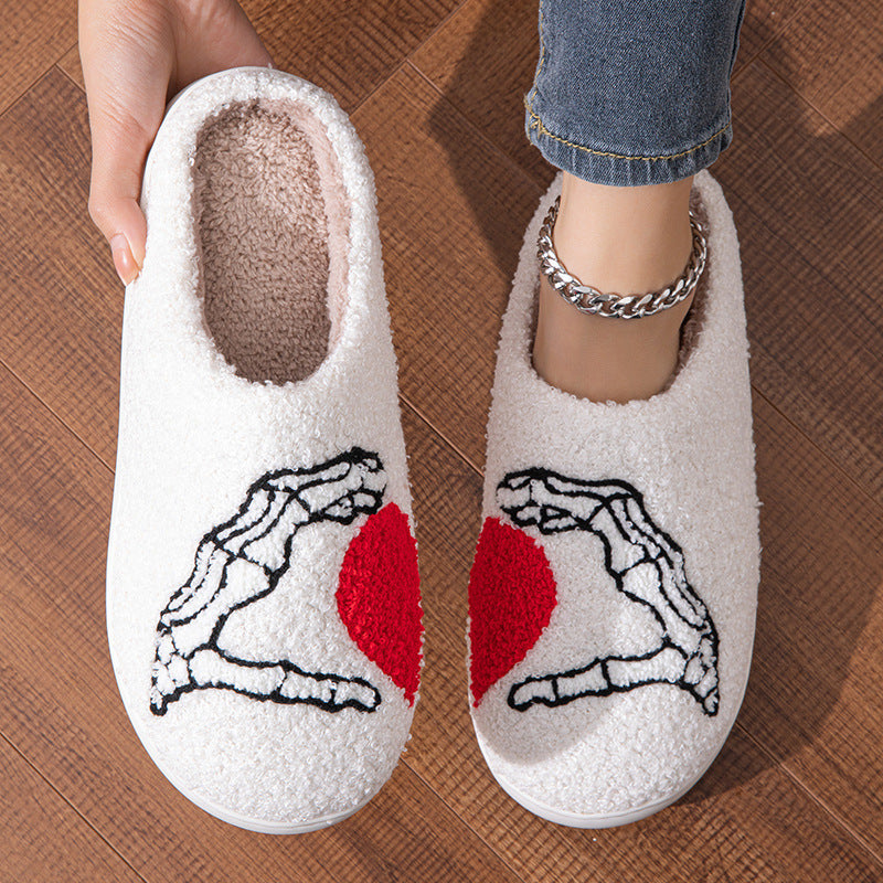 Love Black Hand Home Thickened Cotton Slippers Bests Sale