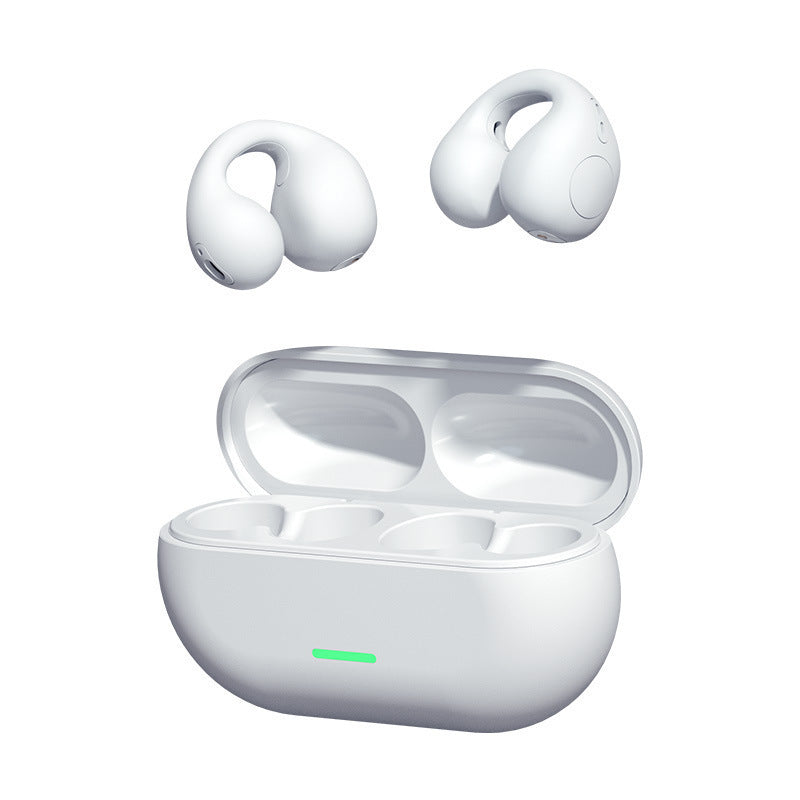 Wireless Ear Clip Bluetooth Headset TWS Comfortable Wear Not In-Ear Sports Wireless Bone Conduction 5.3 Bluetooth Headset Coffee Jasper