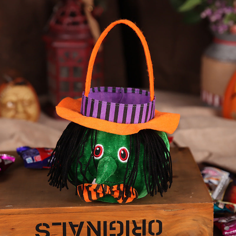 Cute Halloween Candy Bag Halloween Pumpkin Pattern Portable Handbag Cosplay Props Gift Basket Kids Gifts Bests Sale