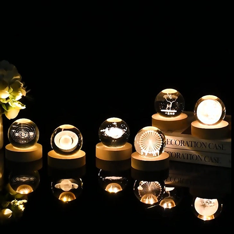 Luminous Crystal Ball Projection Ambience Light Coffee Jasper