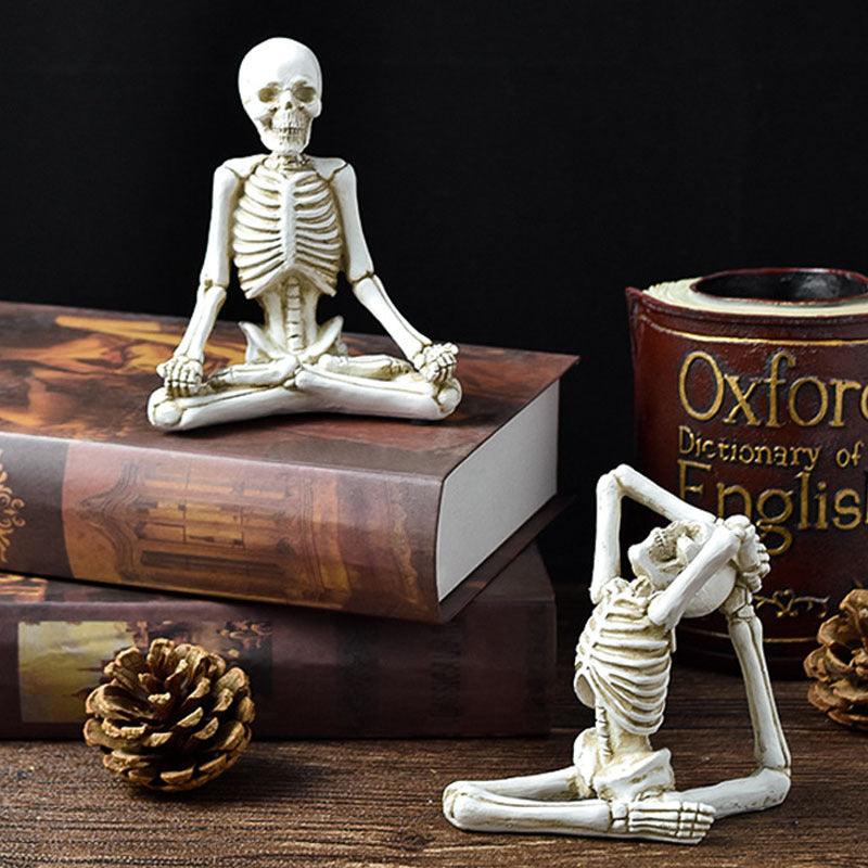 Halloween Horror Desktop Decoration Resin Ornaments Feature Modeling Yoga Skull Skeleton Bests Sale
