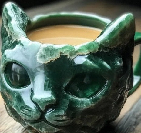Geode Mug Crystal Cat Cup Resin Crafts Bests Sale