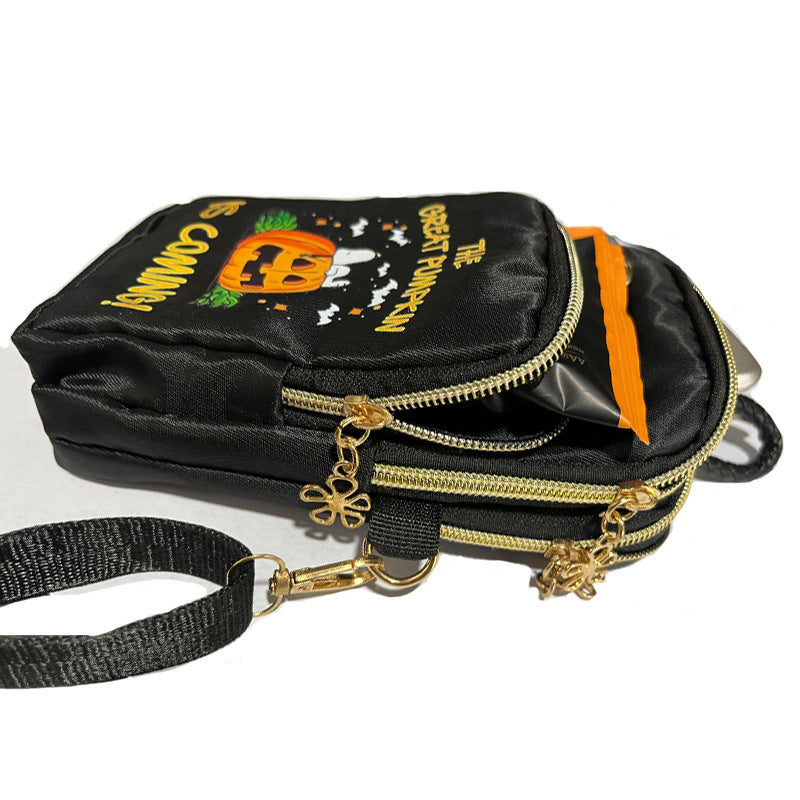 Halloween Pumpkin Pattern Phone Bag Coin Wallet Cute Mini Crossbody Shoulder Bags For Kids Women Bests Sale