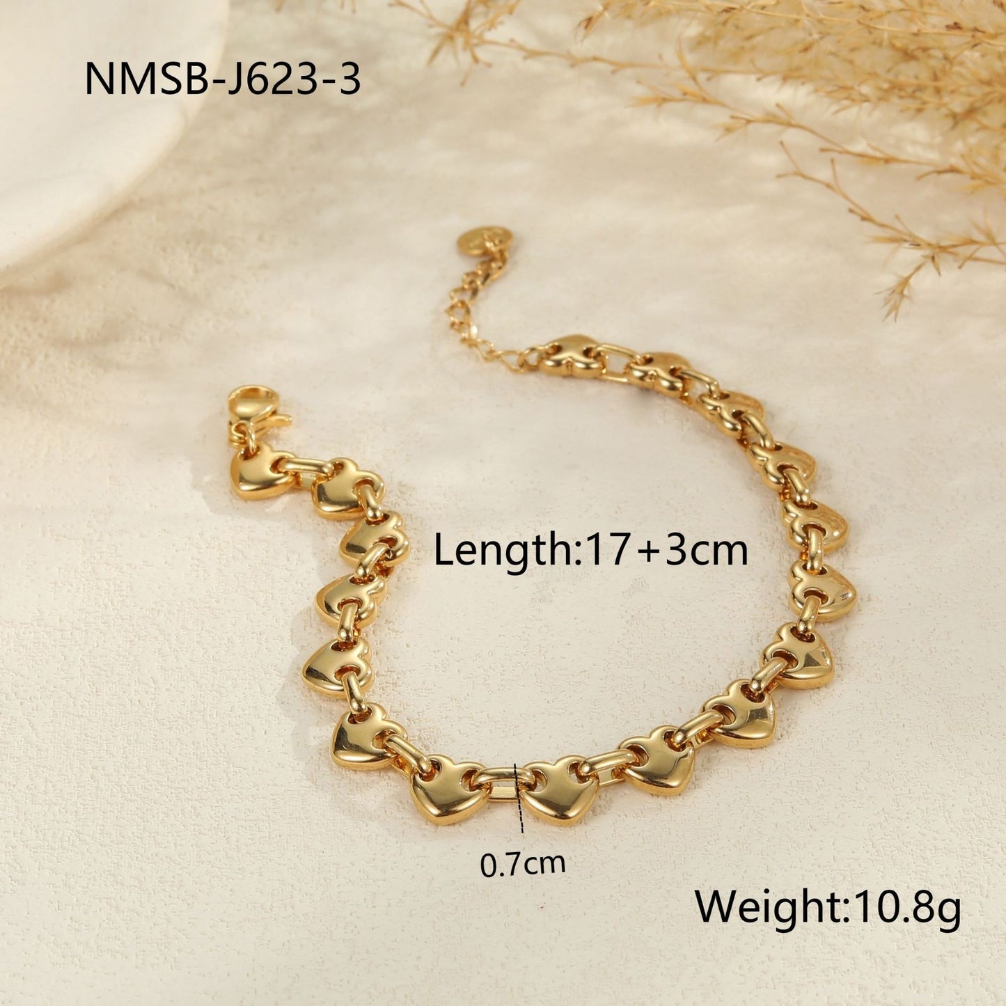 Hollowed-out Heart Bracelet Non-fading Simple Temperament - Bests Sale