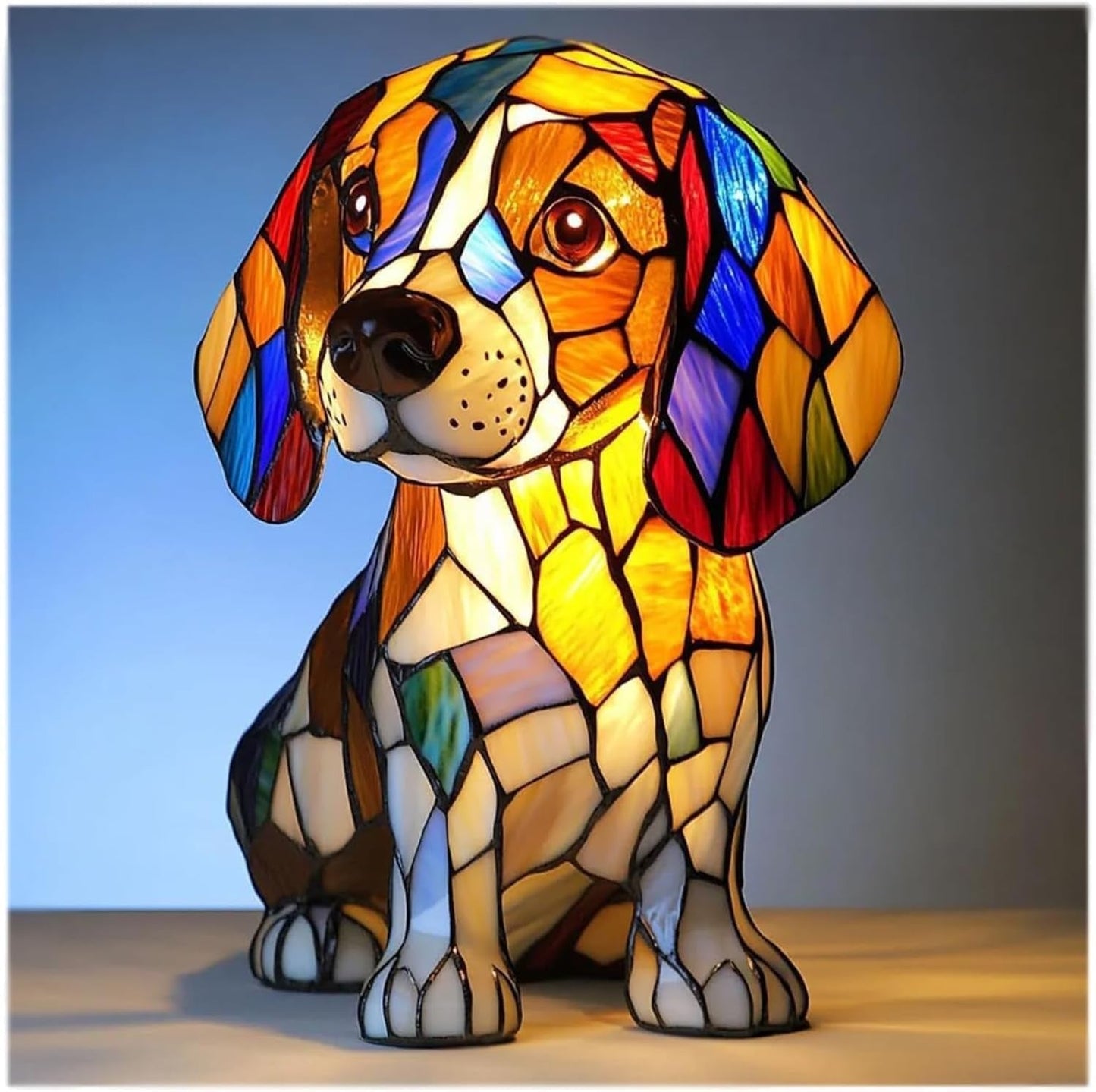 LED Small Night Lamp Art Animal Statue Creative Home Desktop Decoration Coffee Jasper