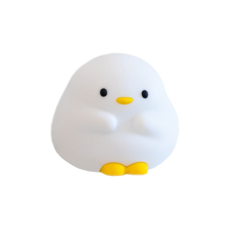 Cute Duck LED Night Lamp Cartoon Silicone USB Rechargeable Sleeping Light Touch Sensor Timing Bedroom Bedside Lamp For Kid Gift Home Decor Coffee Jasper