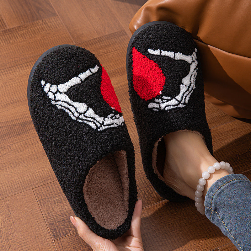 Love Black Hand Home Thickened Cotton Slippers Bests Sale