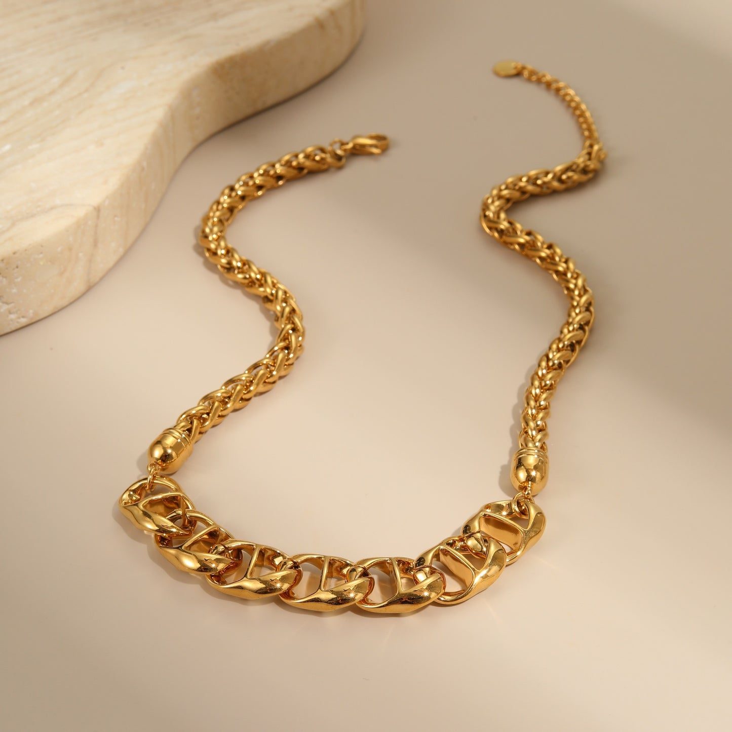 Stainless Steel Necklace, Gold Plated, No Fading, All-matching - Bests Sale