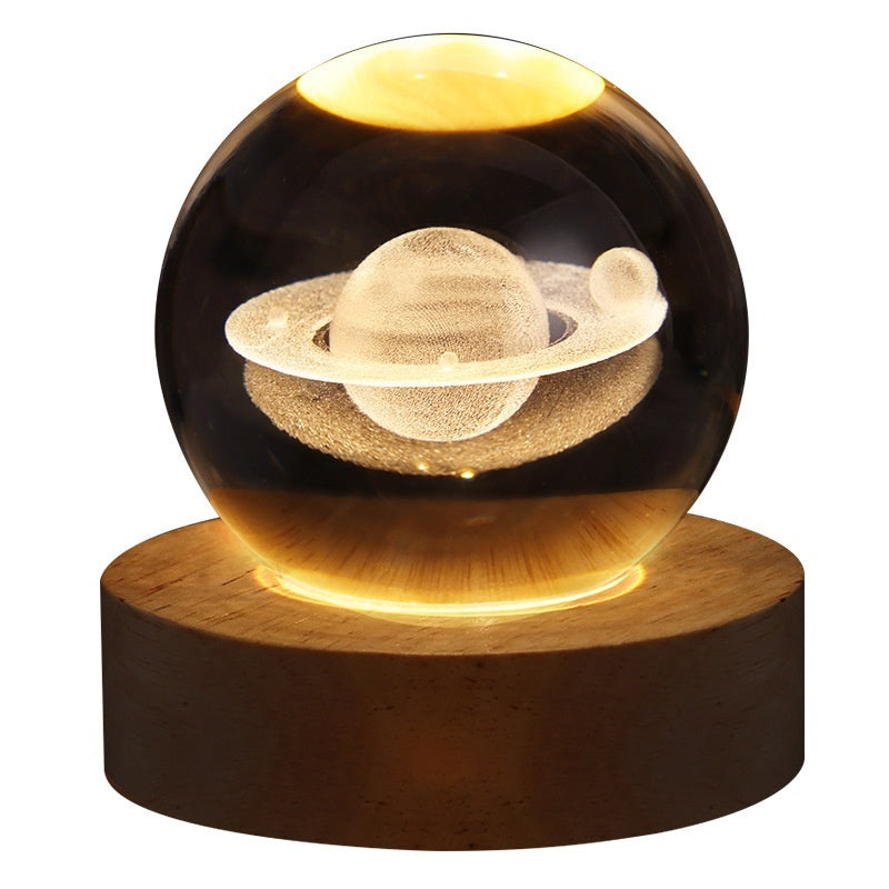 Luminous Crystal Ball Projection Ambience Light Coffee Jasper