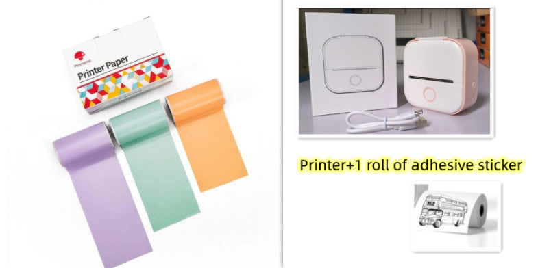 Portable Mini Thermal Label Printer Home Photo Printer Student Wrong Question Printer Bluetooth-compatible Mini Label Printer Price Tag Coffee Jasper