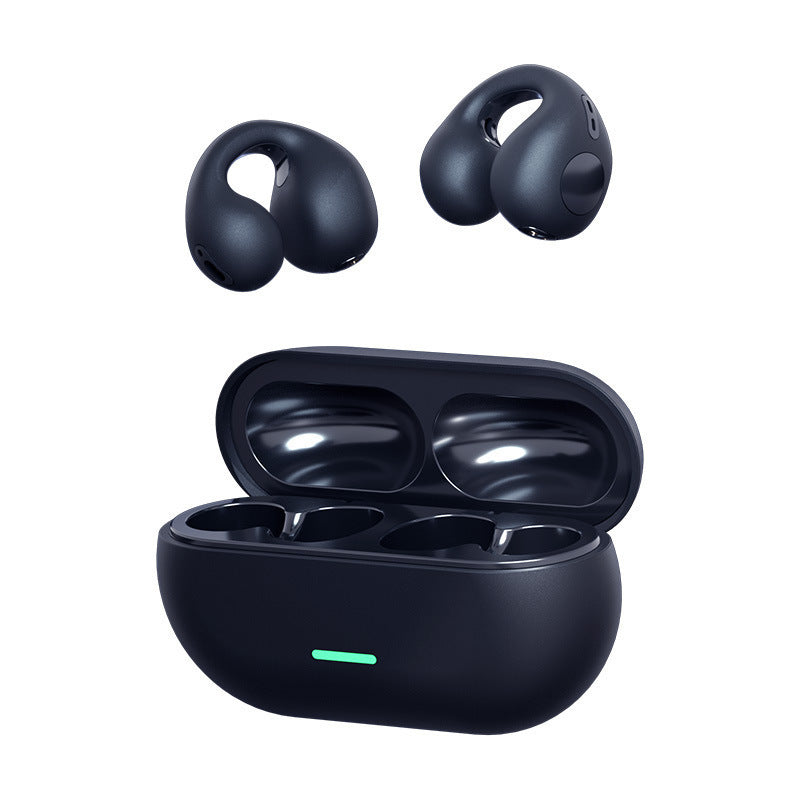 Wireless Ear Clip Bluetooth Headset TWS Comfortable Wear Not In-Ear Sports Wireless Bone Conduction 5.3 Bluetooth Headset Coffee Jasper