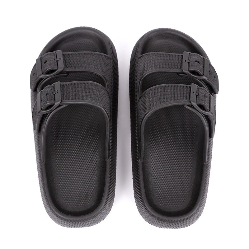 Platform Slippers Women's Summer Buckle Home Shoes Fashion Outdoor Wear Soft Bottom Sandals - Bests Sale