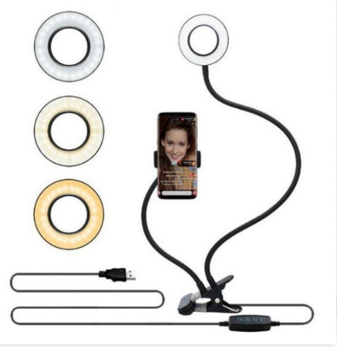 LED Selfie Ring Light for Live Adjustable Makeup Light-8cm Stand Coffee Jasper